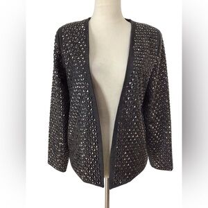 Zara Collection Special Edition Open Front Heavy Studded Blazer Size Med…
